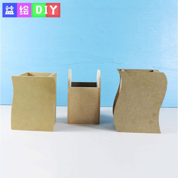 Wooden unfinished creative children's DIY pen holder _ MDF early education intellectual puzzle toy _ hand-painted graffiti hot-selling product