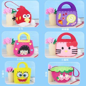 Non-woven fabric DIY children's creative puzzle toys, new hot-selling baby infant early education non-woven fabric handbag