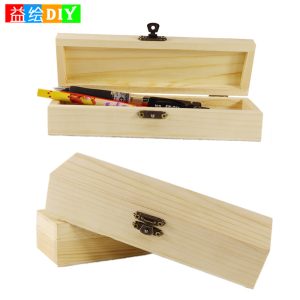 Wooden blank DIY children's educational toy, painted with lightweight clay to create a rectangular pencil case
