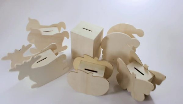 Blank DIY Children's Creative Wooden Money Box - Handcrafted Foreign Trade Colorful Painting Early Education Puzzle Toy - 图片 2