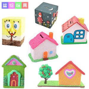 Hot Selling Wooden DIY Baby Early Education Piggy Bank _ Children's Handmade Creative House Coin Savings Bank