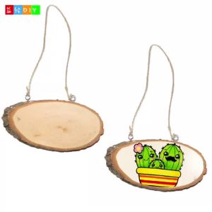 DIY natural pine wood oval-shaped slanted wooden pieces for hand-painted decorative small plaques or hanging signs, oval-shaped raw wood pieces