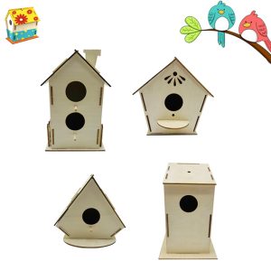 Children's Educational Toy: DIY Wooden Blank Hand-painted Craft Assembly Creative Pendant Birdcage