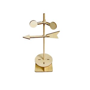 Kindergarten puzzle educational science and technology material kit, wooden unpainted toy DIY handmade wooden weather vane teaching material
