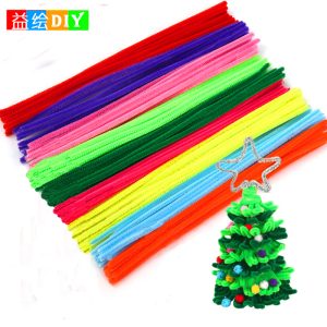 Customizable DIY children's handmade colorful craft fur roots, 100 pieces of twist rods, early education toy plush strips