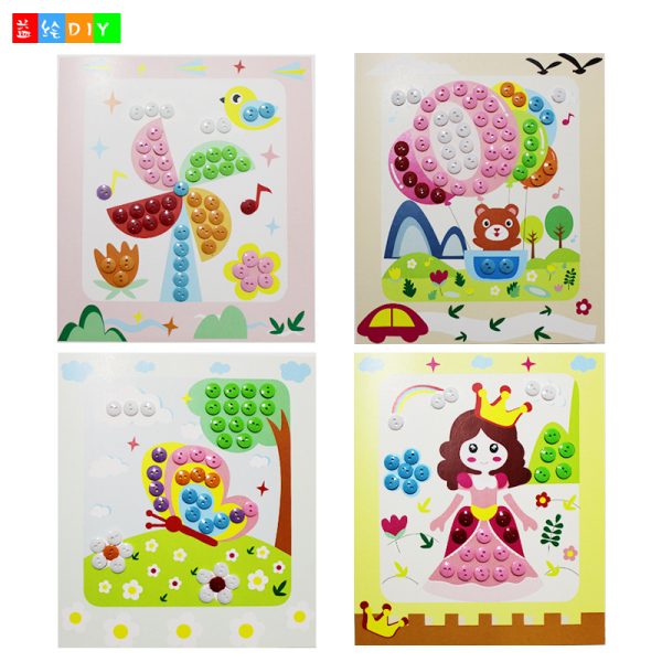 Self-adhesive candy-colored buttons for DIY children's crafts, with adhesive backing, available in stock, 100 buttons per sheet - 图片 3