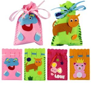 Fabric DIY storage bag, kindergarten parent-child interactive educational game toy, hot-selling export materials pack