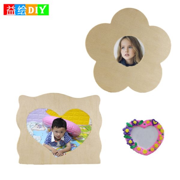 Manufacturer direct sales of wooden blank photo frames, children's early education intellectual toys, kindergarten arts and crafts desktop ornaments - 图片 3