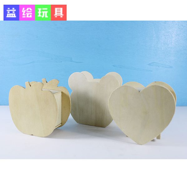 Blank DIY Children's Creative Wooden Money Box - Handcrafted Foreign Trade Colorful Painting Early Education Puzzle Toy - 图片 4