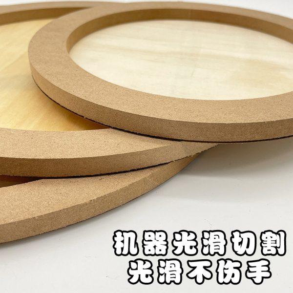 DIY Children's Handmade Pendant: Super Light Clay Snowflake Putty in Wooden Round Frame, White Primed Ornament - 图片 3