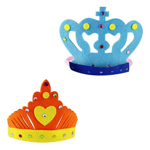 Children's non-woven fabric headband DIY non-woven crown headgear homemade adhesive hair clip decoration material kit - 图片 4