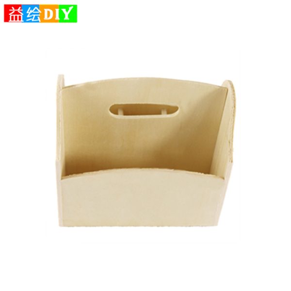 DIY hand-painted wooden business card holder, unpainted wooden snowflake mud paint hand-held basket, children's creative pen holder - 图片 5