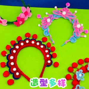 DIY children's handmade colored hair root 100 twisted sticks early education toy plush strip macaron hair strip