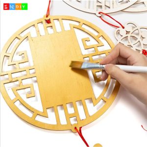 DIY blank wooden hanging decorations, Chinese-style decorative ornaments for kindergarten and school environmental layout creative decoration materials