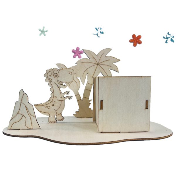 Wooden DIY Pen Holder: Handcrafted with Lightweight Clay (Snow Clay), Scene Setting, Hand-painted Wooden Puzzle Craft Kit - 图片 3