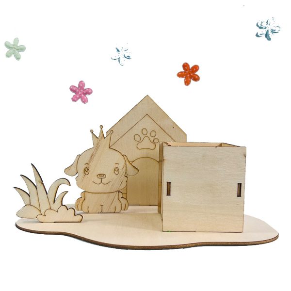 Wooden DIY Pen Holder: Handcrafted with Lightweight Clay (Snow Clay), Scene Setting, Hand-painted Wooden Puzzle Craft Kit - 图片 4