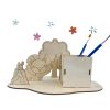 Wooden DIY Pen Holder: Handcrafted with Lightweight Clay (Snow Clay), Scene Setting, Hand-painted Wooden Puzzle Craft Kit - 图片 5